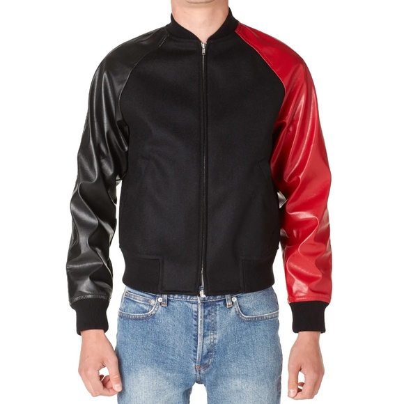 Comme Des Garcons Shirt Faux Leather Sleeves  Bomber Jacket size S - Picture 1 of 11